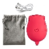 RoseBud 10 Function w/ Vibrating Tongue Clitoral Sucking Vibrator Rechargeable RED